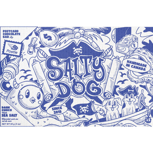 Salty Dog Vegan Dark Chocolate Postcard Bar | Postie | boogie + birdie
