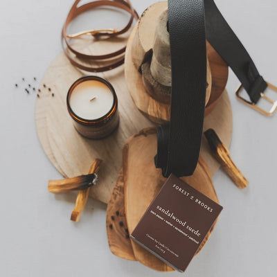 Sandalwood & Suede Candle | Forest & Brooks | boogie + birdie