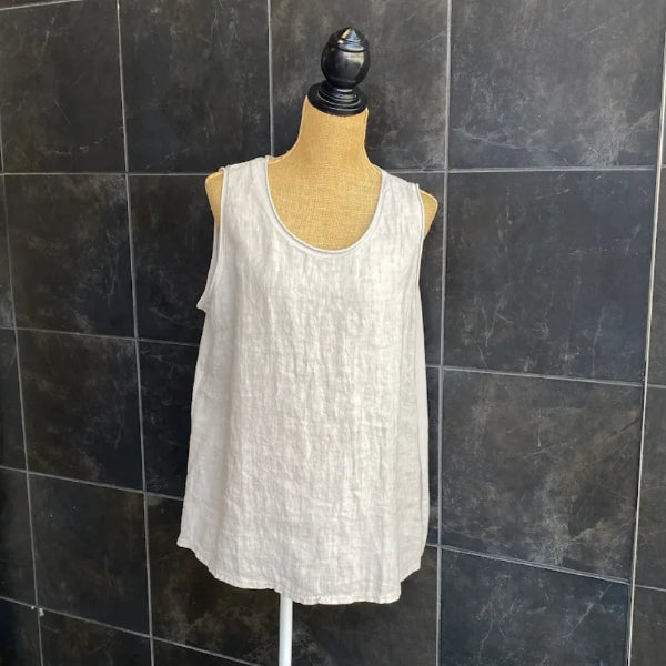 Sand Linen Tank Top with Cotton Back | Beyond Capri | boogie + birdie

