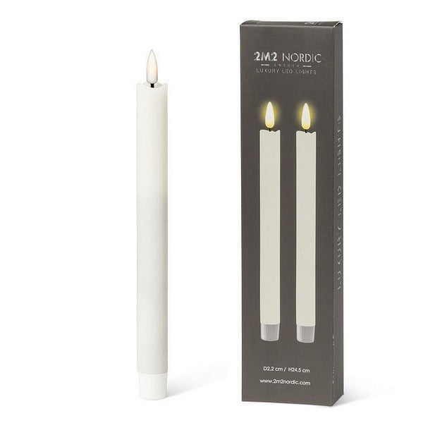 Flameless Taper Candle Cream 9.5" (21-LUXLITE-SAND-TAPE) | Decor | boogie + birdie