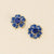Sapphire and Gold Small Enamel Flower Studs