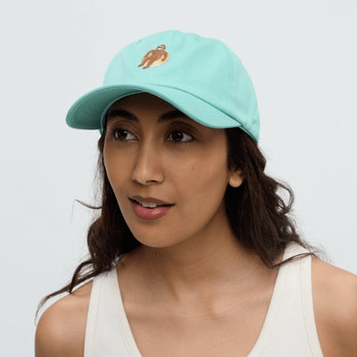 Turquoise Sasquatch on Floatie Peak Hat