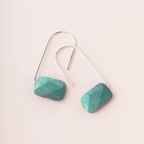 Floating Stone Earrings - Turquoise & Silver