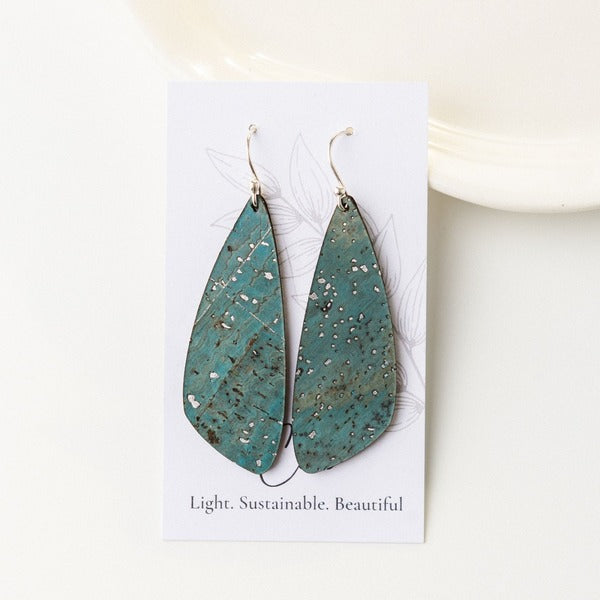 Sea Blue with Silver Flecks Small Wing Earrings | Hello Lovely | boogie + birdie
