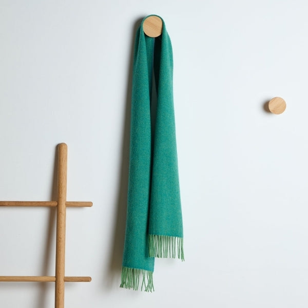 Sea Green Herringbone Lambswool Scarf | Foxford | boogie + birdie
