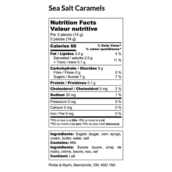 Sea Salt Caramels 6oz Bag | Pickle & Myrrh | boogie + birdie