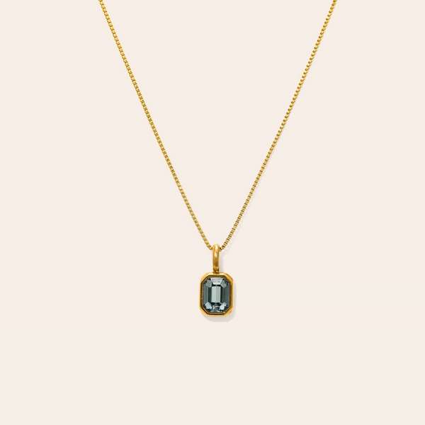 Gold Sapphire September Birthstone Waterproof Necklace | Lover's Tempo | boogie + birdie