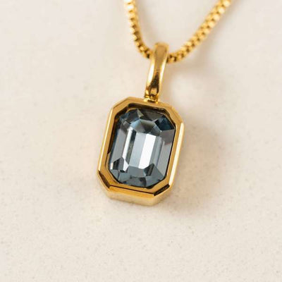 Gold Sapphire September Birthstone Waterproof Necklace | Lover's Tempo | boogie + birdie