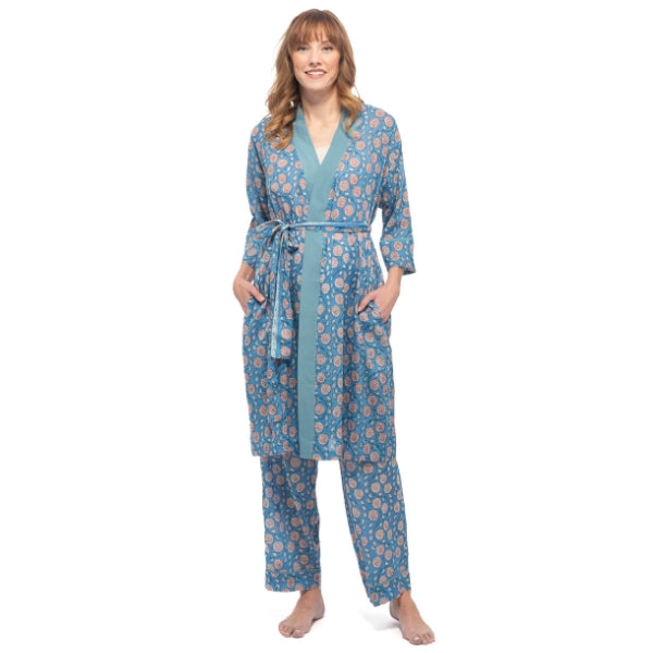 Serene Blue Cotton Robe (CP4313-SB) | Alchemy Fashions | boogie + birdie