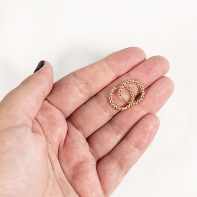 Silver Beaded Huggie Hoops (SQ6479991) | Birch Jewellery | boogie + birdie