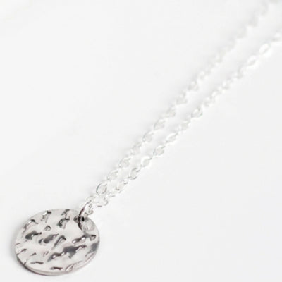 Silver Hammered Disk Necklace | Birch Jewellery | boogie + birdie
