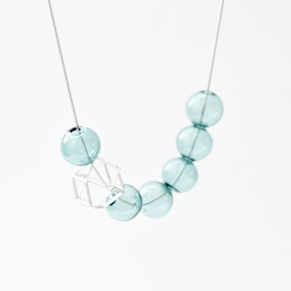 Silver & Aqua Hex Hex Necklace | Pursuits | boogie + birdie