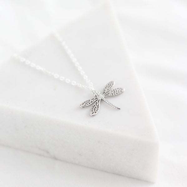 Silver Dragonfly Necklace | Birch Jewellery | boogie + birdie