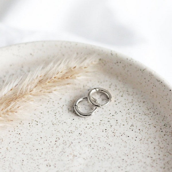 Silver Everyday Huggie Hoop Earrings | Birch Jewellery | boogie + birdie