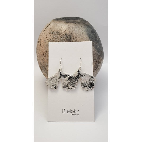 Silver Ginkgo Drop Earrings | Brelokz | boogie + birdie