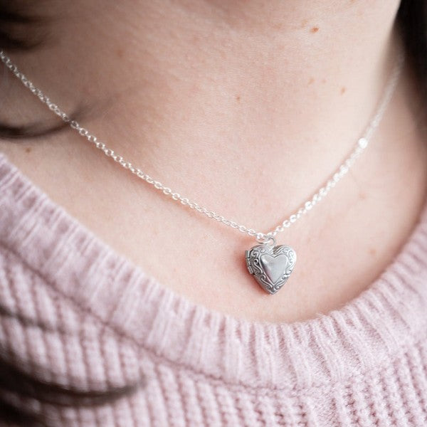 Silver Mini Heart Locket Necklace | Birch Jewellery | boogie + birdie