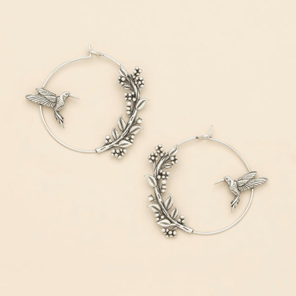 Refined Silver Hummingbird Hoop Earrings | Scout | boogie + birdie