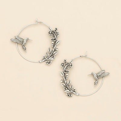 Refined Silver Hummingbird Hoop Earrings | Scout | boogie + birdie