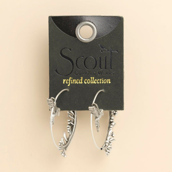Refined Silver Hummingbird Hoop Earrings | Scout | boogie + birdie