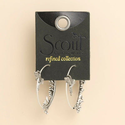 Refined Silver Hummingbird Hoop Earrings | Scout | boogie + birdie