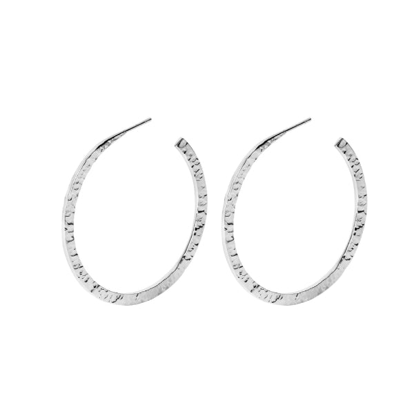 Silver Isla Hammered Hoop Earrings | BAMBU Jewellery | boogie + birdie


