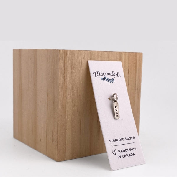 Silver Love Tag Charm | Marmalade Designs | boogie + birdie
