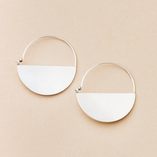 Refined Silver Lunar Hoop Earrings | Scout | boogie + birdie