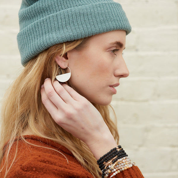 Refined Silver Lunar Hoop Earrings | Scout | boogie + birdie