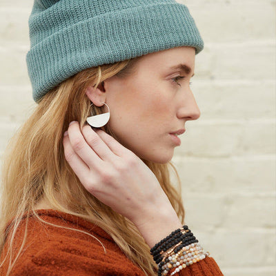 Refined Silver Lunar Hoop Earrings | Scout | boogie + birdie