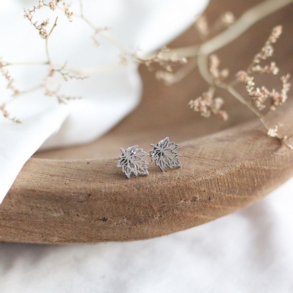  Silver Maple Stud Earrings | Birch Jewellery | boogie + birdie
