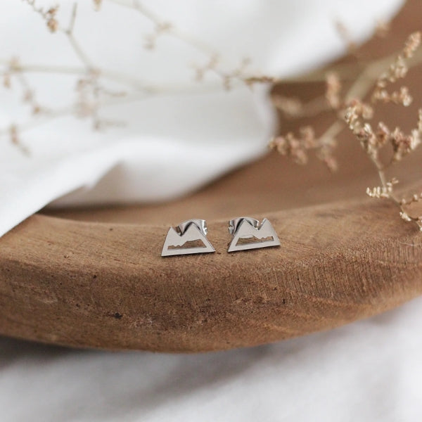 Silver Mountain Stud Earrings | Birch Jewellery | boogie + birdie