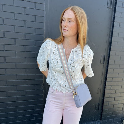 Pink Nicks Crossbody Strap | espe vegan bags | boogie + birdie