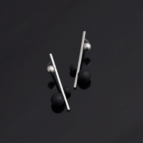 Silver & Black Note Drop Earrings | Pursuits | boogie + birdie