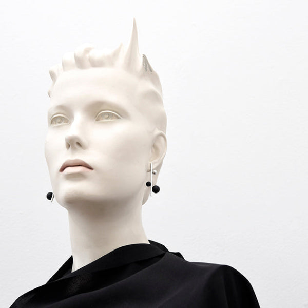 Silver & Black Note Drop Earrings | Pursuits | boogie + birdie