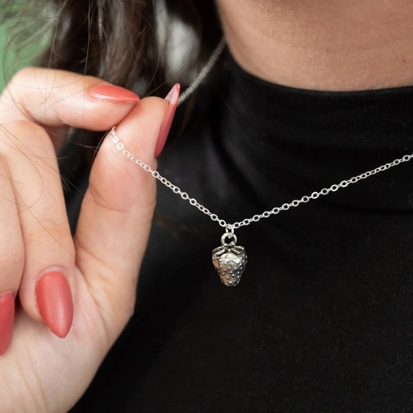 Silver Strawberry Necklace | Birch Jewellery | boogie + birdie