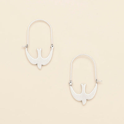 Refined Silver Swallow Hoop Earrings | Scout | boogie + birdie