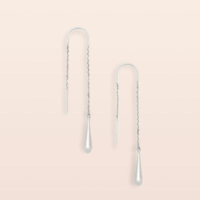 Refined Silver Teardrop Threader Earrings | Scout | boogie + birdie