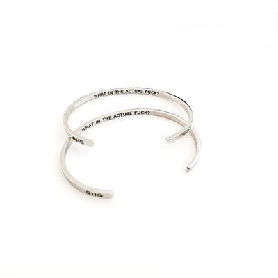 Silver What in the Actual F&$k Stainless Steel Bangle | boogie + birdie | Glass House Goods