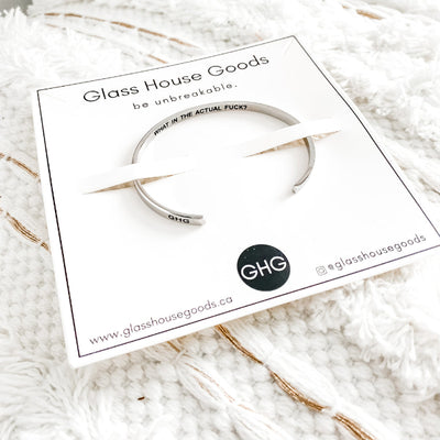 Silver What in the Actual F&$k Stainless Steel Bangle | boogie + birdie | Glass House Goods