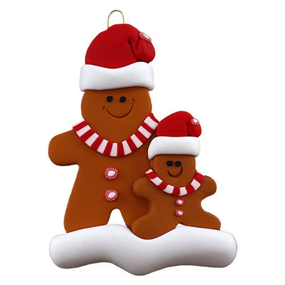 Personalized Family of 2 Single Adult Gingerbread Ornament | Ornamentopia | boogie + birdie