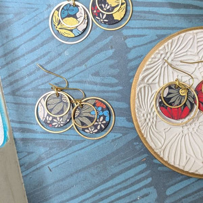 Brass Circles Sixties Floral Earrings | Hello Lovely | boogie + birdie
