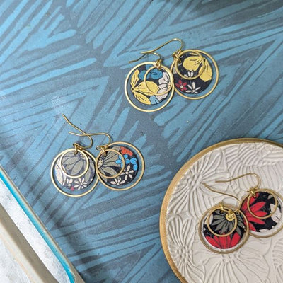 Brass Circles Sixties Floral Earrings | Hello Lovely | boogie + birdie