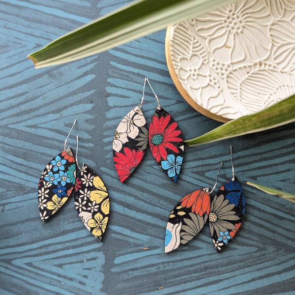 Sixties Floral Small Leaf Earrings | Hello Lovely | boogie + birdie