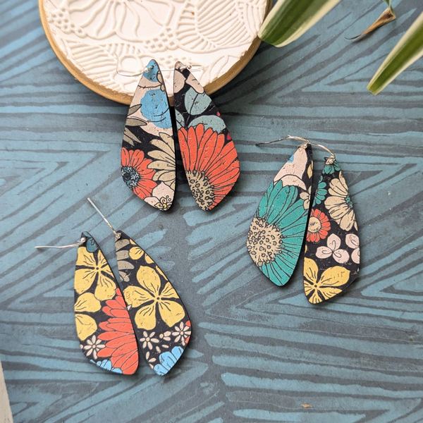 Sixties Floral Small Wing Earrings | Hello Lovely | boogie + birdie