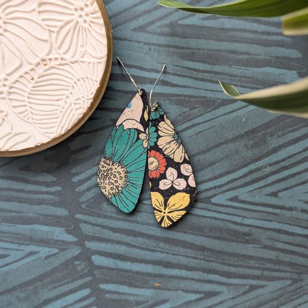 Sixties Floral Small Wing Earrings | Hello Lovely | boogie + birdie