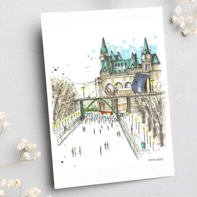 Skating the Rideau Canal Card | Downtown Sketcher | boogie + birdie