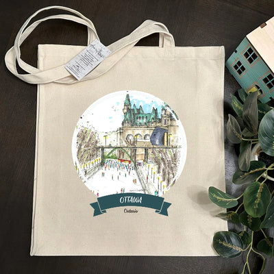 Skating the Rideau Canal Tote Bag | Downtown Sketcher | boogie + birdie