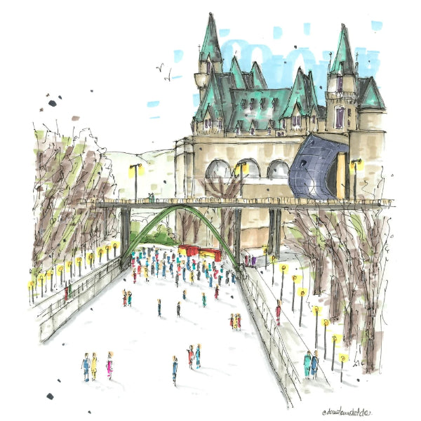 Skating at the Rideau Canal Coaster | Downtown Sketcher | boogie + birdie