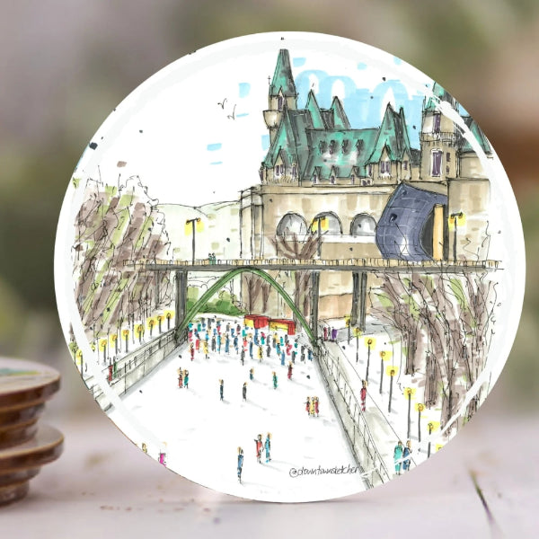 Skating at the Rideau Canal Coaster | Downtown Sketcher | boogie + birdie