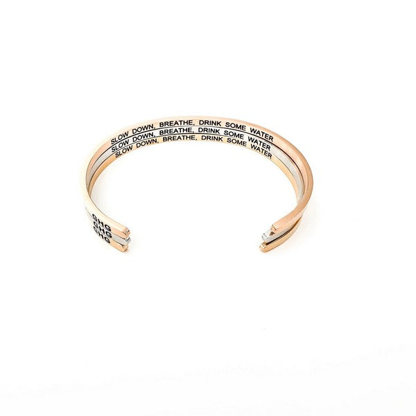 Gold Slow Down, Breath, Drink Some Water Bangle | boogie + birdie | Glass House Goods